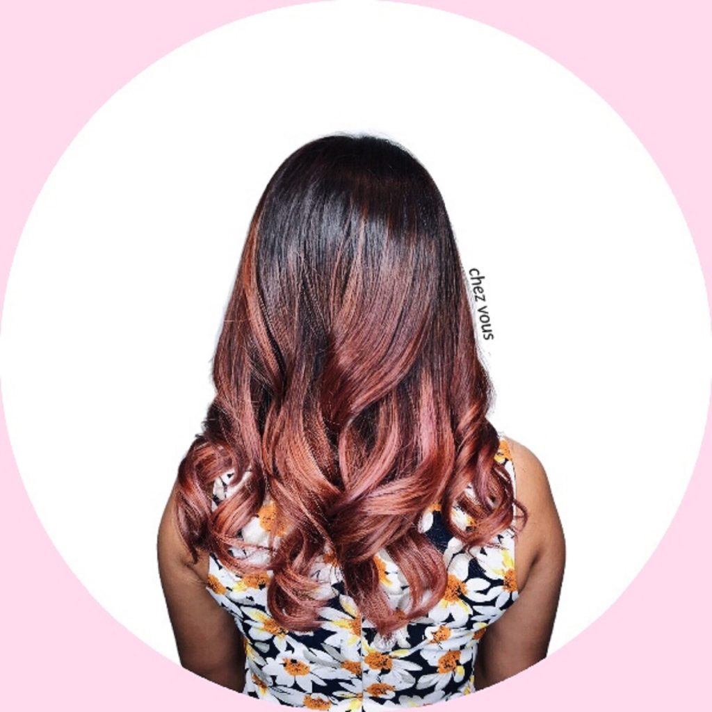 Rose Gold X Brown Ombre | Designed by Associate Salon Director of Chez Vous Hair Salon, Oscar Lee