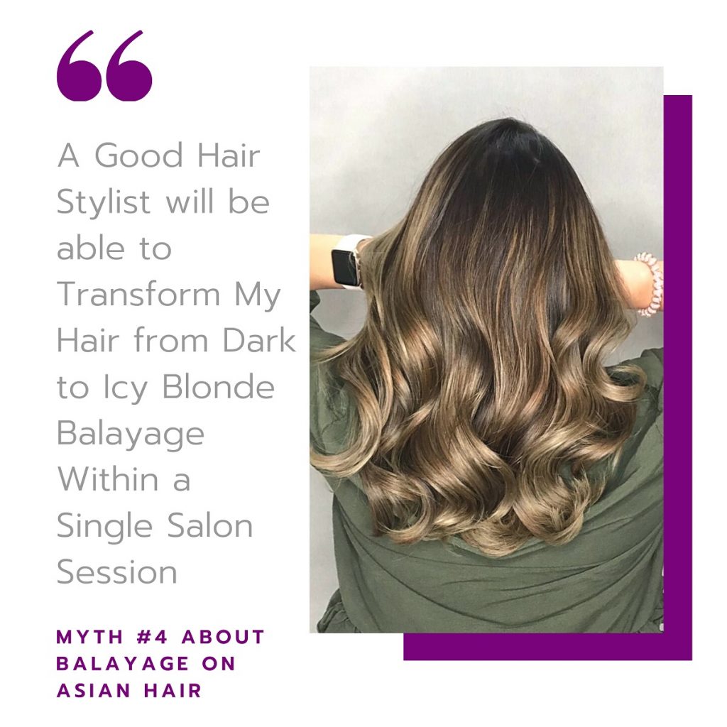 Myth #4: A Good Hair Stylist will be able to Transform My Hair from Dark to Icy Blonde Within a Single Salon Session