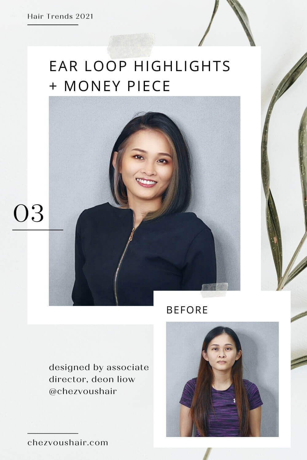 Hair Trends 2021: Ear Loop Highlights + Money Piece Highlights